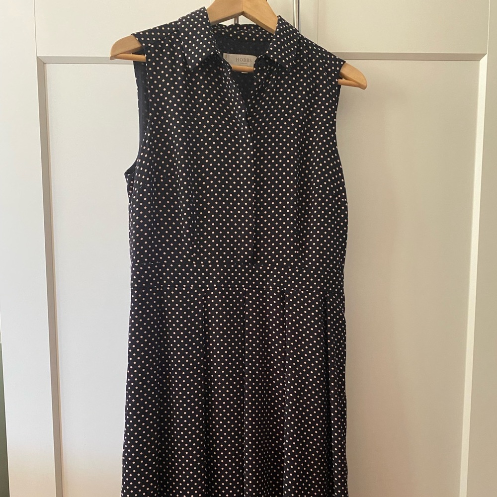 Hobbs midi polka dress size 8